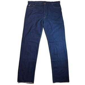 Vintage 80's Carhartt Dark Wash Denim Jeans Workwear Men's Size 44x37 Unhemmed